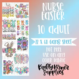 Nurse Easter Gang Sheet, 22 x 60
