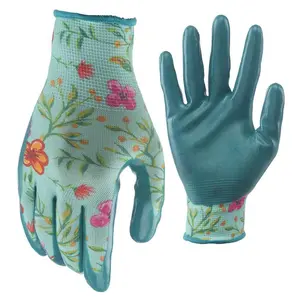 Digz Women's Large Nitrile Coated Garden Gloves,garden work gloves,nitrile palm coating,dry grip gloves,abrasion-resistant,dexterity fit,planting gloves,weeding gloves,yard work gloves,outdoor utility gloves,comfortable flex grip,durable hand protection s