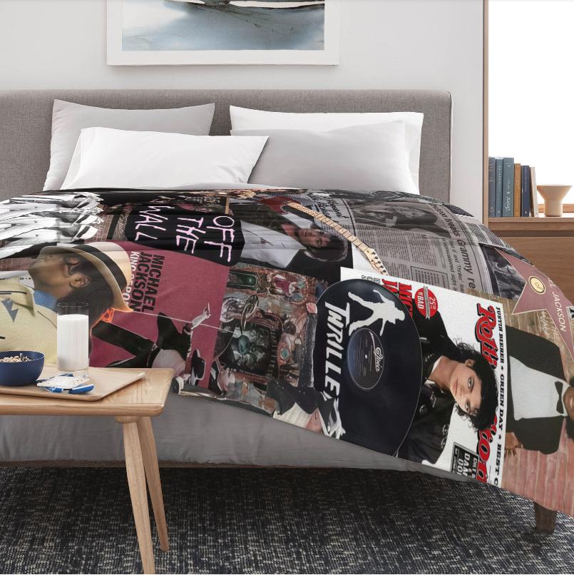 Michael Jackson's high-quality flannel blanket - Made of premium flannel fabric, it has an extremely soft and comfortable texture. It is perfect for beds, travel beds, and sofas. It is a gift suitable for music lovers and fans of Michael Jackson.