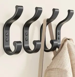 Hooks Wall Mount for Hanging, Heavy Duty Backpack Hooks for Wall, Hold up to 30 lbs, Large Hanger Hooks for Towels, Purses, Clothes, Mudroom, Bathroom, Door