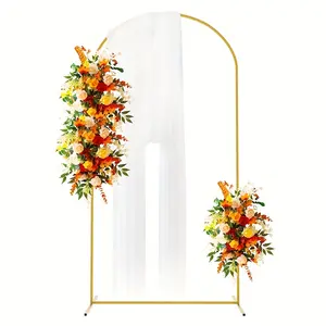 6ft Gold Metal Wedding Arch Backdrop Stand for Balloons & Event Decor