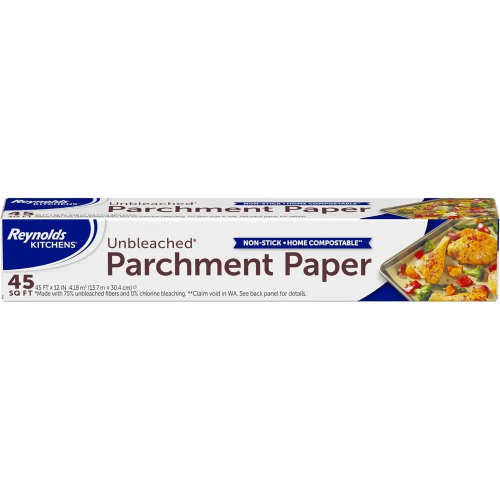 Unbleached Brown Parchment Paper Roll - 1 Roll, 45 Sq Ft, Oven-Safe Up to 425°F, Kitchen Baking Utensil for Pan, Bakeware, Cooking Use, Brown Paper