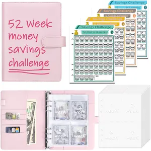 52 Week Money Saving Challenge Binder with Cash Envelopes, A5 Budget Planner Savings Challenges Book with 4 Savings Challenges Tracker to Save $5,200 and $2,600 and $10,000 and DIY