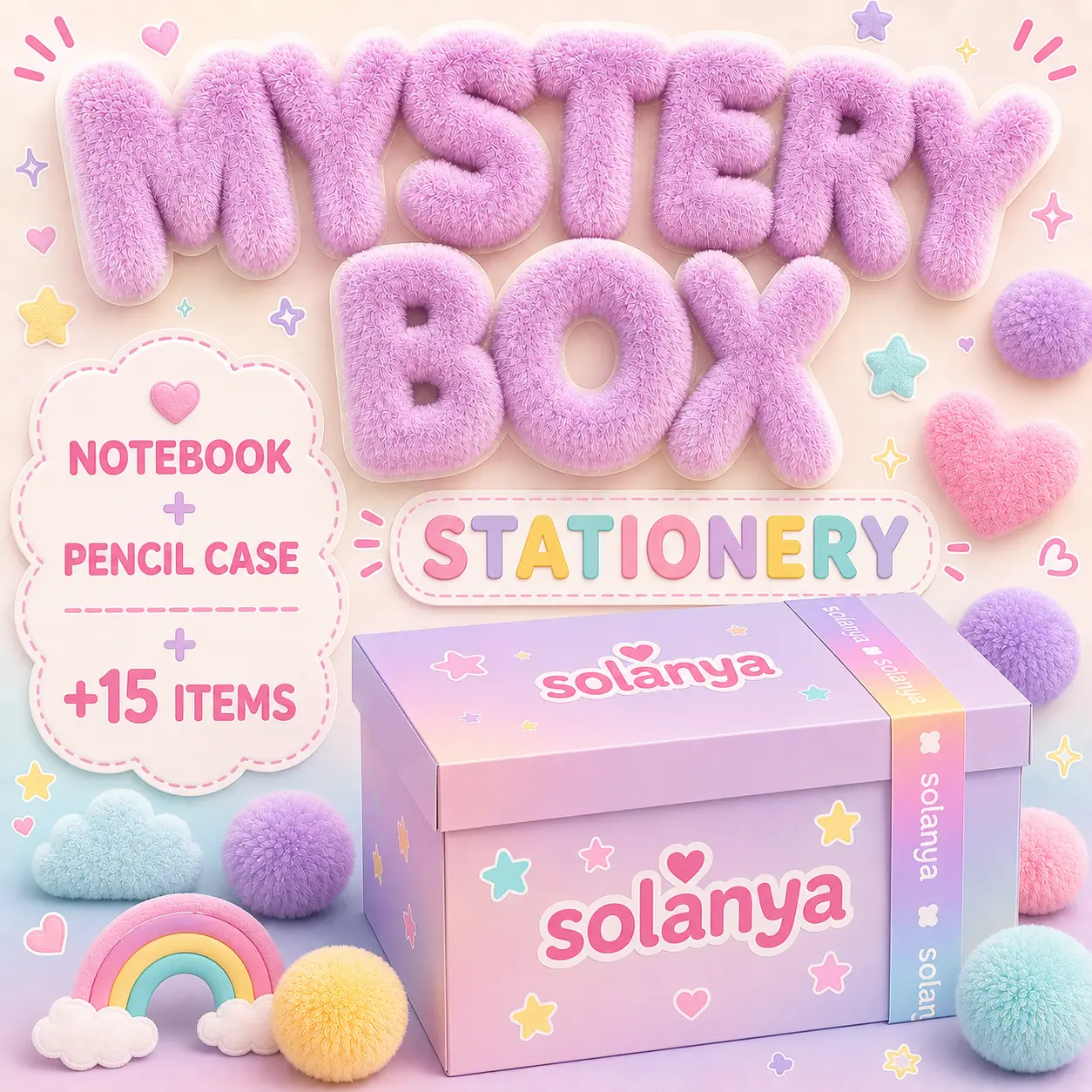 Mystery Box Stationery Set — Notebook, Pencil Case & 15+ School Supplies