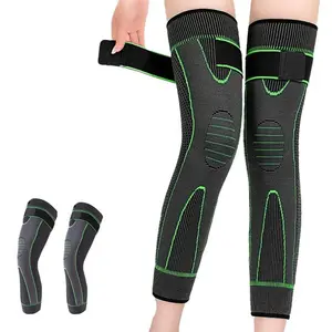 1 Pair of compression knee pads for support, extended striped sports sleeves, arthritis joint pain protection, elastic knee pads, Sports Knee Brace