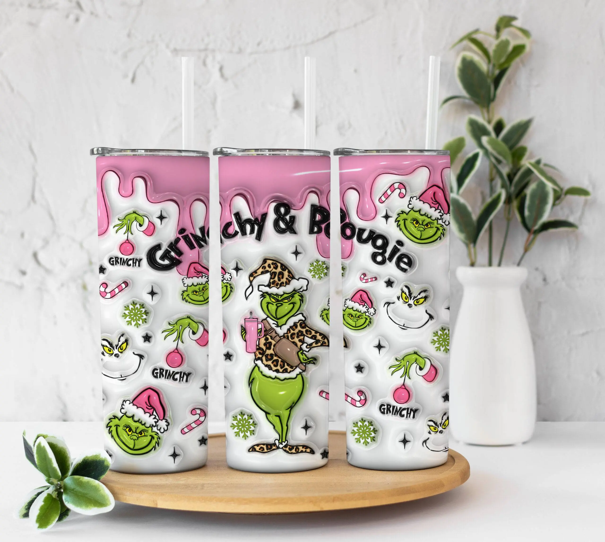 Grinchy & Boogie Leopard Tumbler