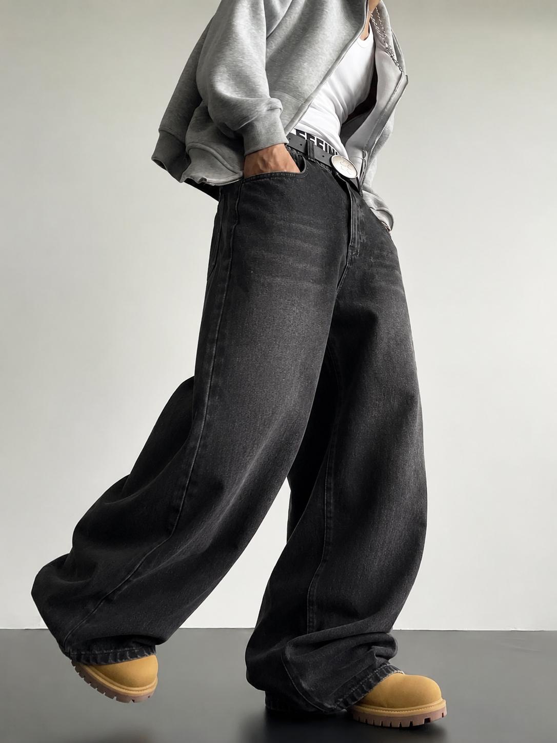 Vintage Washed Baggy Jeans for Men Women, Loose Fit Wide Leg Denim Pants, Y2K Streetwear Straight Leg Trousers, Retro Distressed Casual Jeans with Pockets, Unisex Hip Hop Skater Pants for Daily Wear, Travel, Party and Urban Outfits Everyday Wear