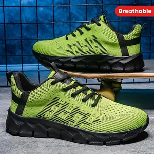 Plus size breathable lightweight sneakers for men-non-slip sole, fashionable all-season sports footwear