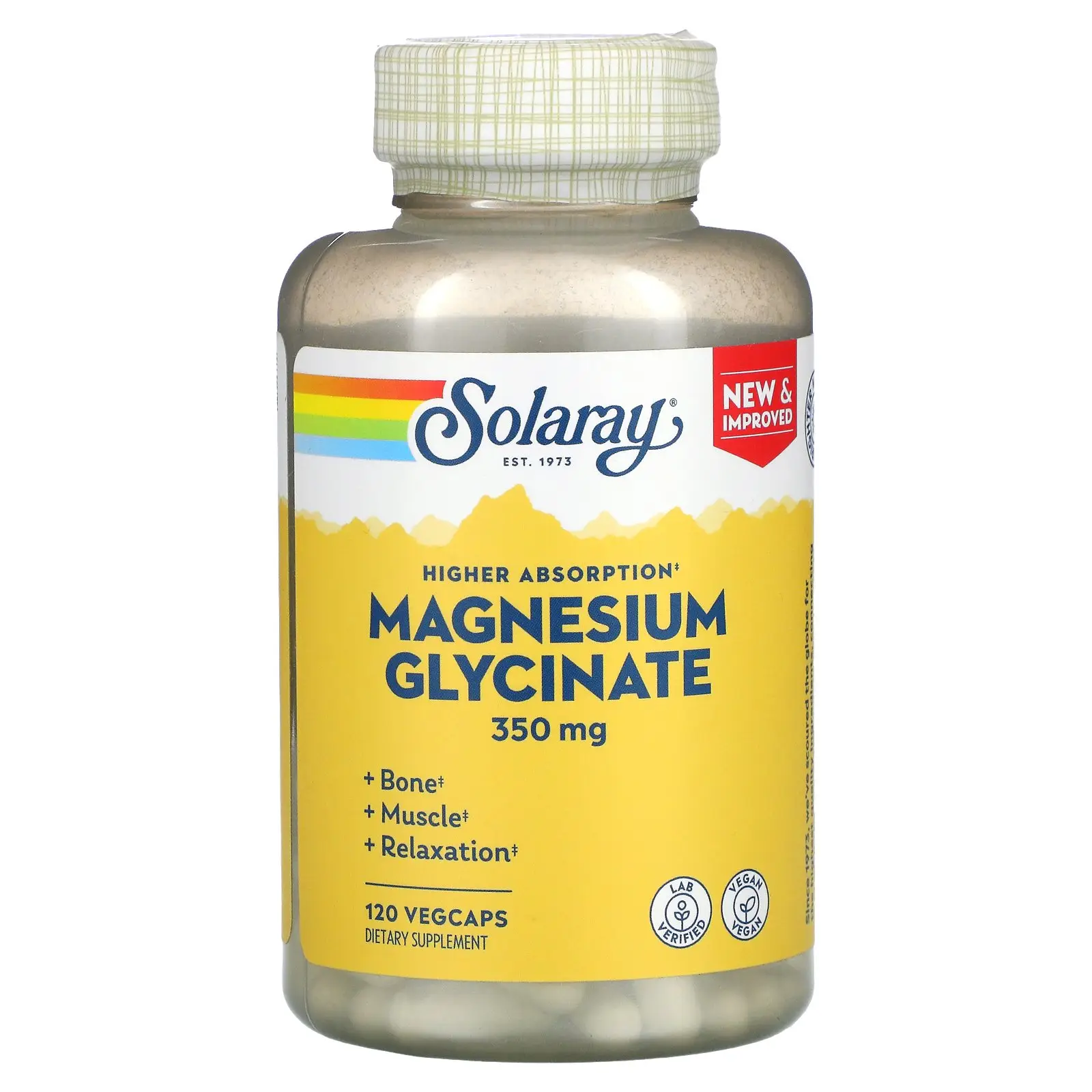 Solaray High Absorption Magnesium Glycinate, 350 mg, 120 VegCaps