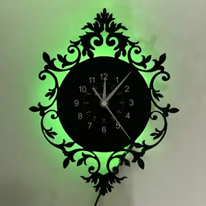 Exquisite Carved Openwork Vinyl Wall Clock, Silent Tick-Free Modern Farmhouse Style, Elegant Home Office Kitchen Decoration