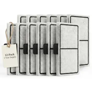 12-Pack EF-S Replacement Filter Cartridges for BF5 Bettaflo Aquarium, Professional Triple Filtration to Keep Water Crystal Clear & Fish Healthy, High-Density Activated Carbon Refills for Fish Tank Meidier