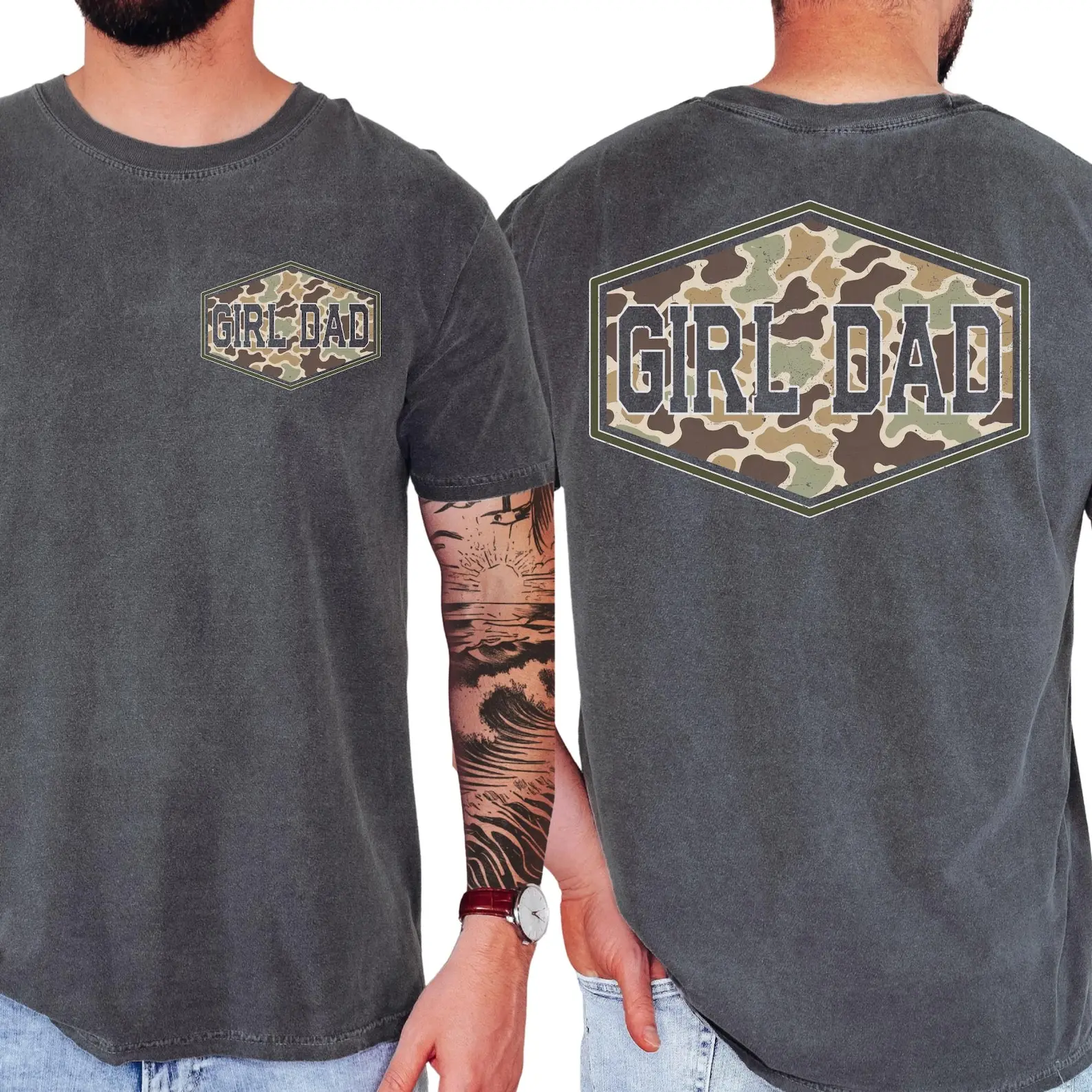 Comfort Colors Camouflage Girl Dad Shirt, Cool Dads Club Tee, New Dad Gift, Trendy Dad Shirt, Duck Camo Father’s Day Gift, Father's Day Shirt