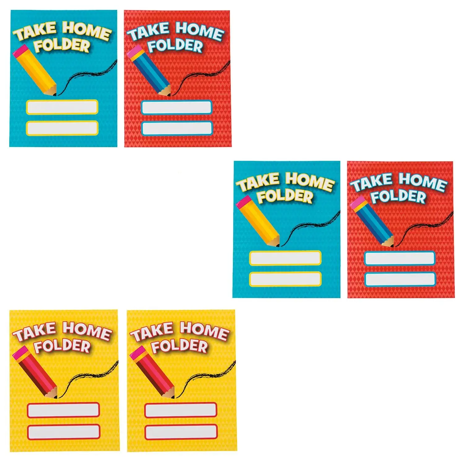 Bulk 48 Pc. Laminated Take Home Pocket Folders, Paper Folders With Pockets