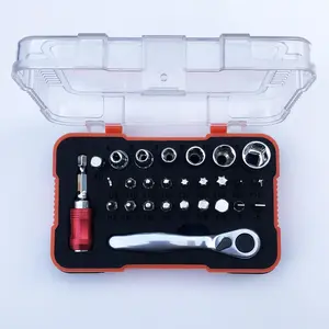 27 in 1 Mini Ratchet Wrench Set, Ratcheting Wrench Set, Multipurpose Socket Wrench Set, Universal Tool Set for Daily Maintenance of Household Appliances, Bicycles, TVs
