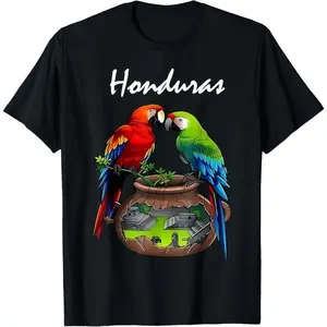 100% cotton Honduras Trip Scarlet Macaw Honduras Family Vacation T-Shirt