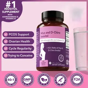 Inositol Supplement 40:1 Myo-Inositol D-Chiro-Inositol ,Fertility PCOS Cycle Balance PMS Hormonal Acne 30 Day Supply Vegan Non-GMO Wellness Dietary outdoorfun