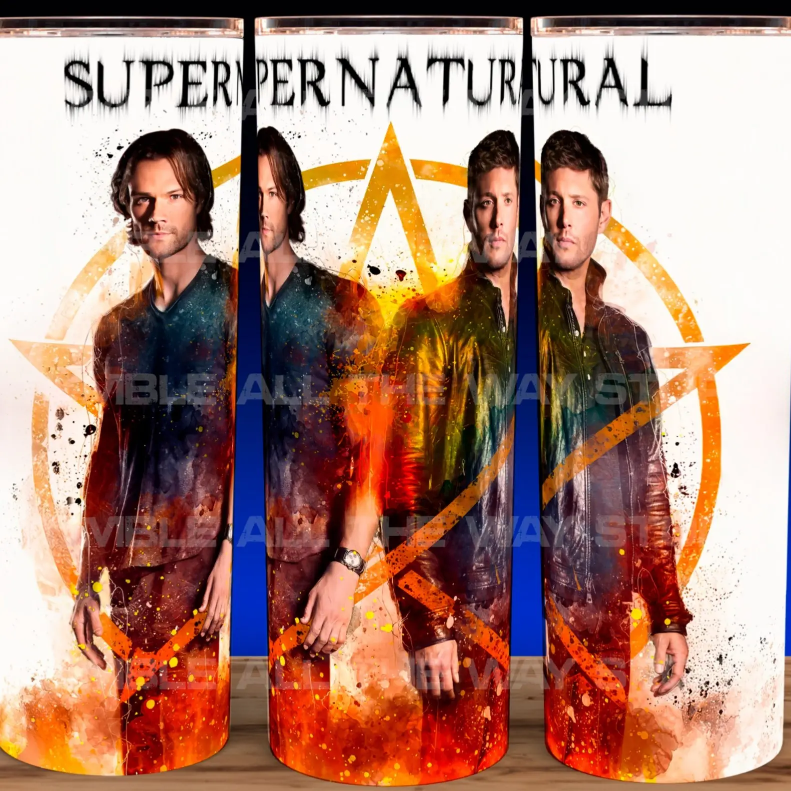 Supernatural TV Show Sam and Dean Winchester - Castiel - Jack Cup Mug Tumbler 20oz with Lid and Straw - Elegant Drinkware for Supernatural Fans - Perfect for Hot or Cold Drinks! Stainless Steel. Flasks Plastic Glossy Insulated