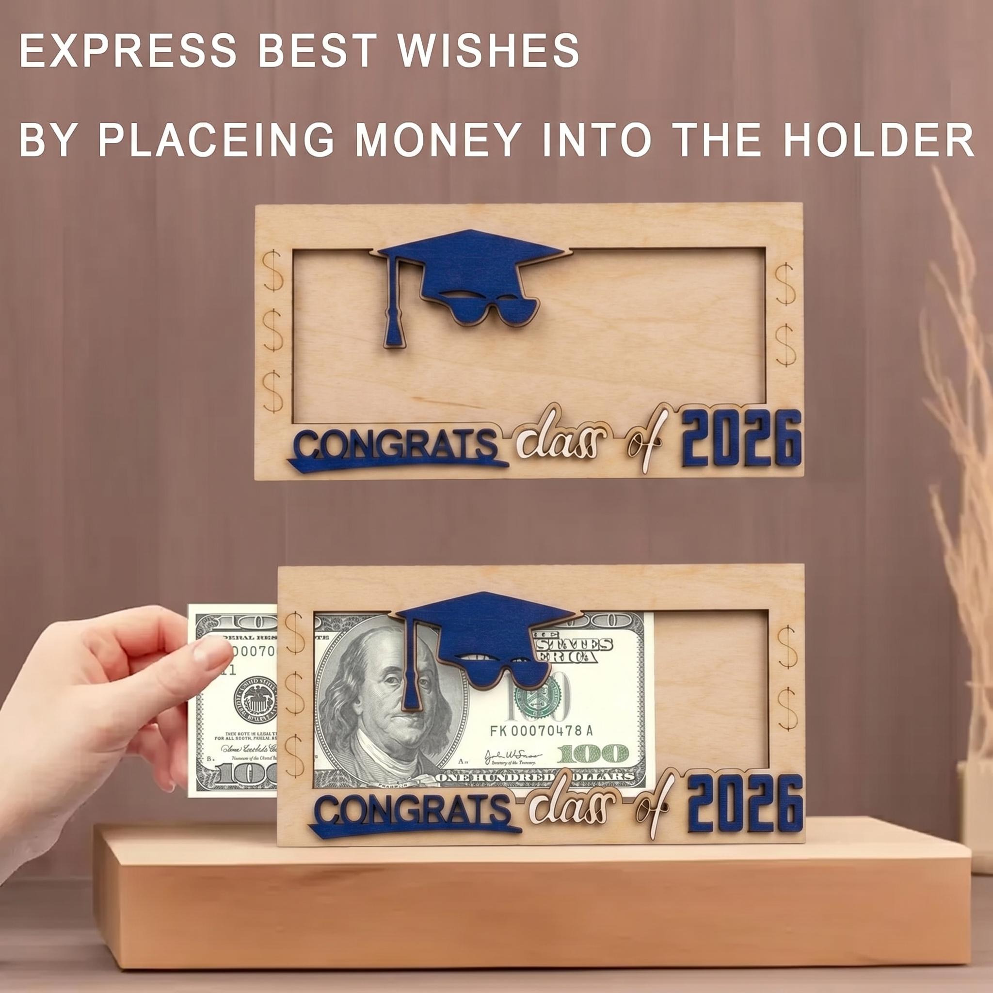 Graduation 2026 Money Holder-Unique Wooden Cash Gift Box for Class of 2026, Creative Graduation Gift for Seniors Graduation 2026 Money Holder-Unique Wooden Cash Gift Box for Class of 2026, Creative Graduation Gift for Seniors