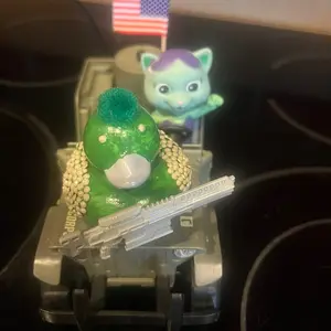 Green bedazzled  rubber duck