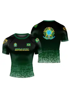 2026 Men Brazilian Jiu Jitsu T-Shirt Grappling Short Sleeve Sport Top Fitness Gym TrainingQuick Dry Sportswear Men's Clothing