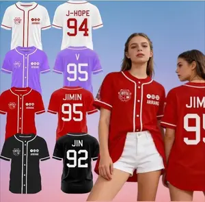 (Deal Today) Custom Kpop Baseball Jersey, World Tour Fan Shirt 2026, Personalized Name Number Jersey, 7 Members Inspired Merch, Gift for Her