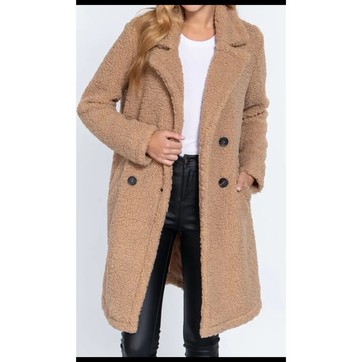 Teddy Coat in Beige