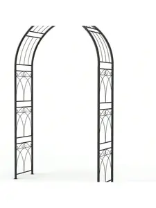 7.8FT Black Garden Arch, Heavy Duty Metal Garden Arbors With Trellis For Climbing Plants, Flowers & Vines, Rustproof Outdoor Arbor