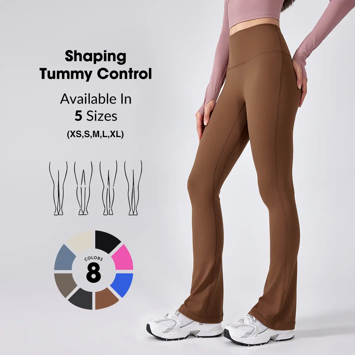 Yvette Women's UltraSculpt Athleisure Flared Leggings - High-Waisted Spandex Body Shapewear with Tummy Control & Butt Lift, Yoga Wear, Athleisure Women's Sports Leggings, Leggings For Women, Gym Leggings