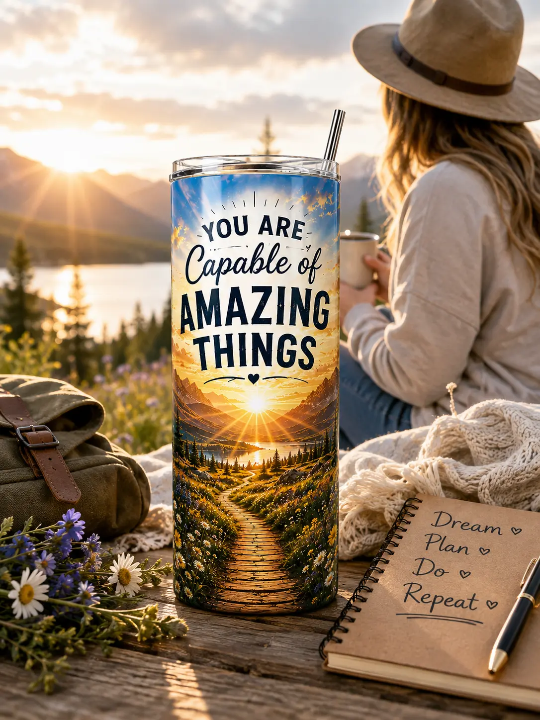 You Are Capable of Amazing Things 20oz Tumbler – Positive Affirmations Inspirational Gift