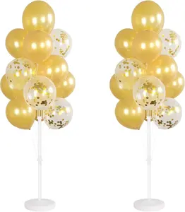Balloon Column Kit Set of 2 With Confetti Balloons Included - Balloon Tower with Stand, Base, and Pole,Backdrop Decoration for Wedding, Baby Shower, Birthday Party, or Bachelorette Parties