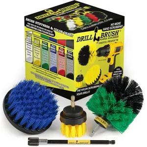 Shower Scrubber Drill Attachment Car Detailing Tools Dishwasher Safe Drill Brush Scrubber For Cleaning Tubs Sinks Tile Grout Flooring Carpet Leather Seats Boats Kitchens Ovens