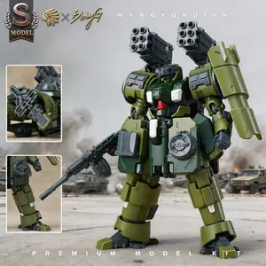 1/144 Scale Heavy Artillery Mech Model Kit, Armored Robot with Shoulder Launchers, Grenade Style Weapons, Adjustable Joints, Collector's Item