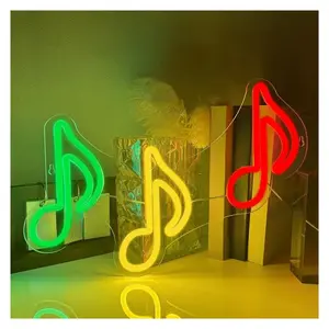 Music Notes Neon Signs Dimmable USB Powered Neon Light For Live Music Concert Hall Bar Party Wall Decoration 27.5cm×40cm