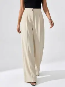 Elegant Plain Zipper Pocket Office Pants, Versatile Fashionable Commuter Suit Pants, Stylish All-Season Wear, Perfect for Daily Use