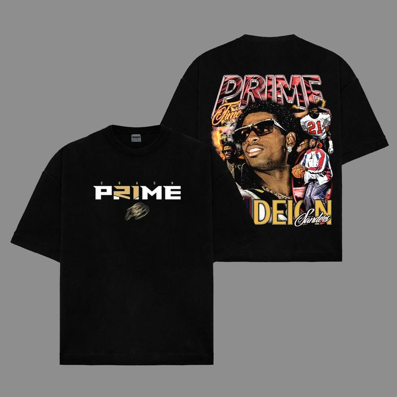 Deion Sanders - Coach Prime For Prime Army Cotton Hoodie Sweatshirt T-Shirt (Made In US), Buff Nation Outfit, Prime Time Fans Game Day Outfits, Gift For Football Fans, Football Graphic Hoodie