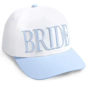 White + Blue Bride Trucker Hat Bachelorette Accessory Bridal Headwear Bach Party Decorations Bridesmaid Gift Wedding Cap