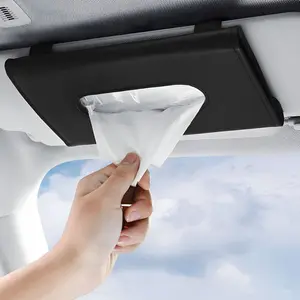 Car Sun Visor Tissue Holder, Sun Visor Mask Holder, Car Sun Visor Tissue Box Mask Dispenser, Durable Car Tissue Box, Ergonomic Access Opening, Easy-to-Use PU Leather Design