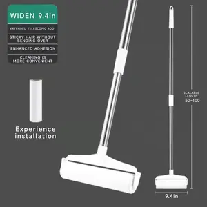 Reusable Pet Hair Remover Brush, Adjustable Handles, Long Handle Sticky Mop,Tearable Household Hair Removal Brush, Pet Floor Roller, Lint Cleaner for Dog & Cat Hair,Grooming Tool for Furniture, Clothes, Bedding, Sofa