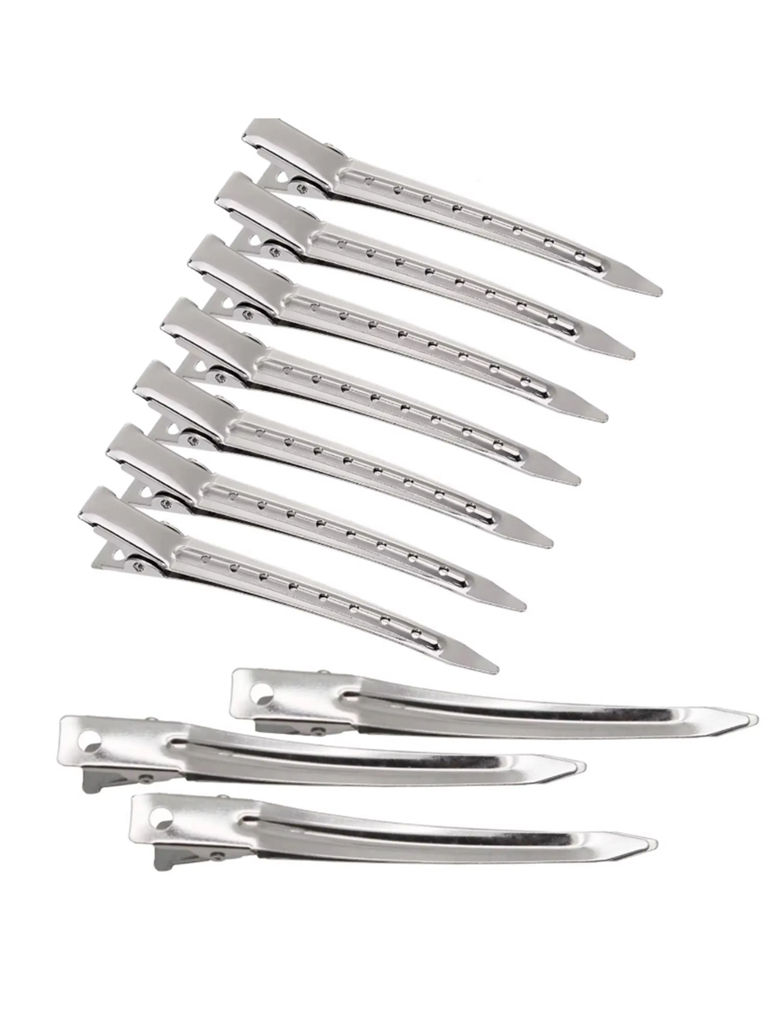 10-Pack Professional Hair Clips, Invisible Positioning Clips, Barber Partition Clips, Wigs Styling Root Lift Clips, Stainless Steel Durable