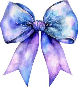 DTF Transfer – IS Watercolor Bow Blue Multi Sizes
