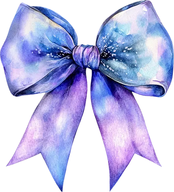 DTF Transfer – IS Watercolor Bow Blue Multi Sizes