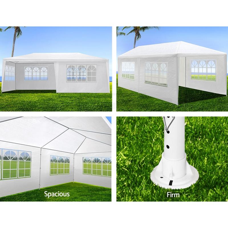 10x20 FT Wedding Party Tent with 6 Removable Sidewalls, Full Enclosure Outdoor Canopy Gazebo for Ceremony, Reception & Large Events