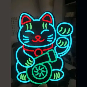 Turbo Lucky Cat LED Car Sticker
