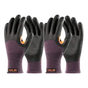 COOLJOB Winter Work Gloves with Anti-slip Grip, Touchscreen Microfoam Nitrile Dipped