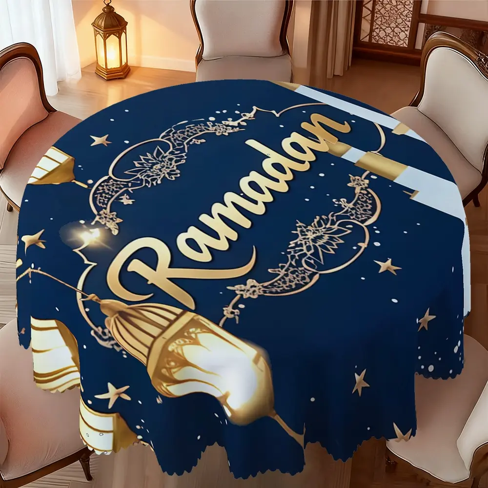 Elegant Ramadan Tablecloth, High-Quality Fabric, Perfect for Iftar Parties and Celebrations, Stylish Ramadan Decoration, Rectangle Tablecloth