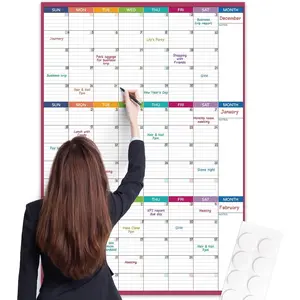 Large Dry Erase Calendar For Wall - Undated 3 Month Calendar, 28'' x 40'', Erasable &  Laminated White Board With 8 Round Stickers, Vertical Layout For , Office And Classroom Use