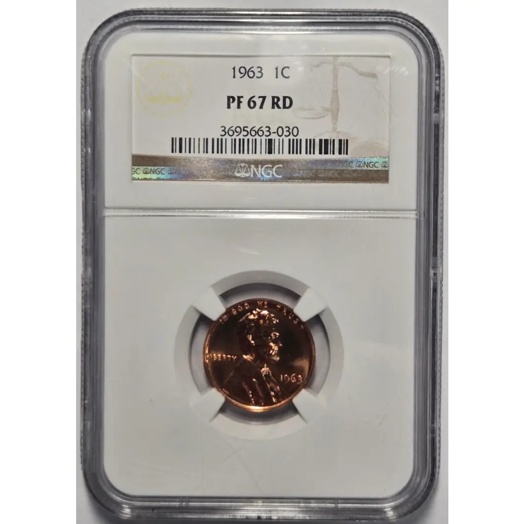 1963 PROOF LINCOLN MEMORIAL CENT (1C) NGC PF 67 RD Certified Coin