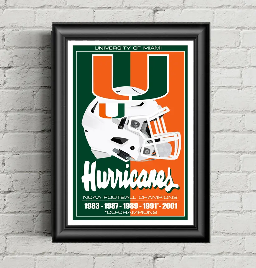 Miami The U Football Championship Wall Art