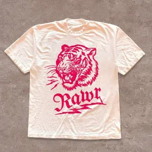 Vintage Roaring Tiger Graphic Comfort Colors  T-Shirt, Retro Wild Animal Tee, Grunge Aesthetic Tattoo Style
