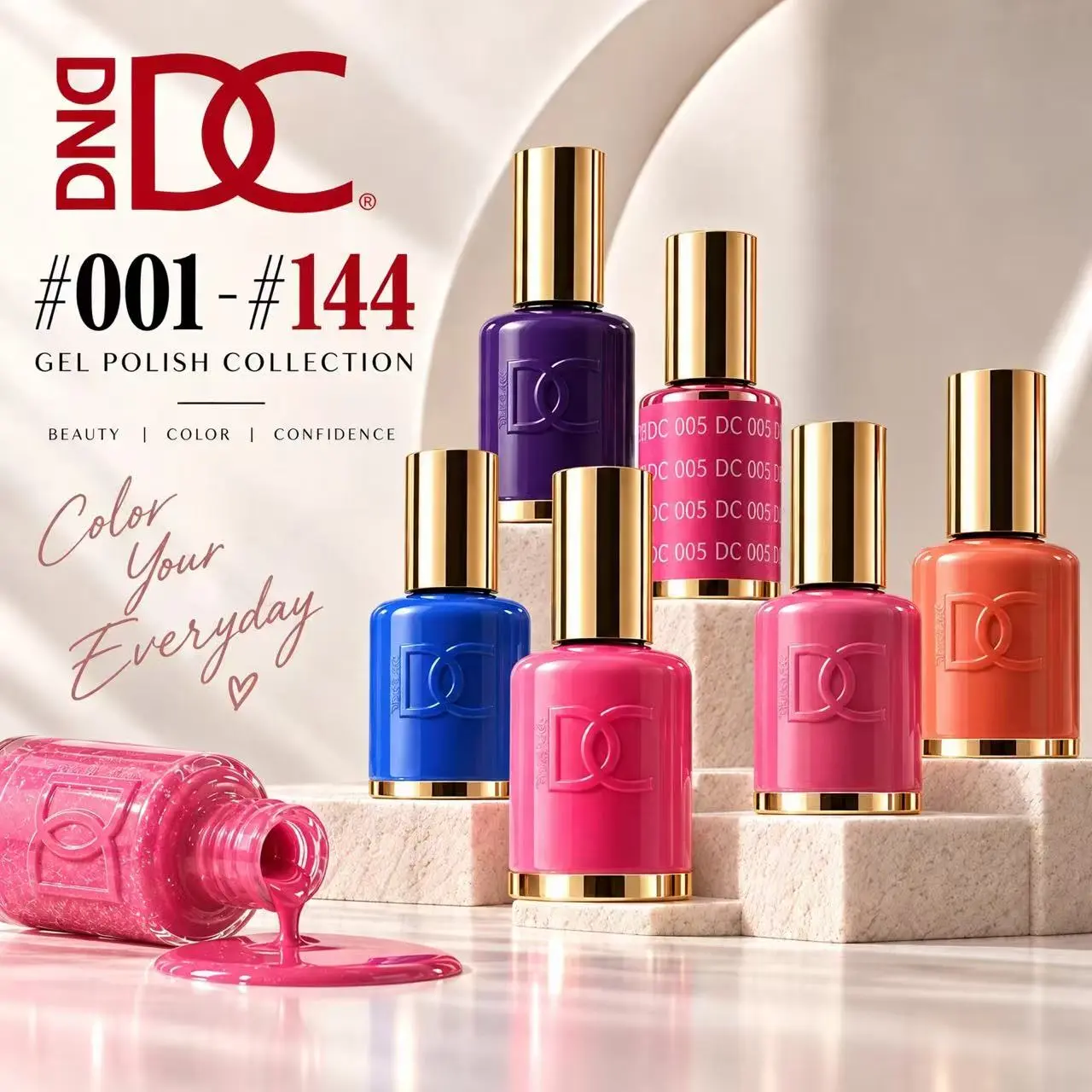 Inky Point DC Color GEL POLISH AND MATCHING LACQUER - DC 001-144 High Gloss Shine Lasts 3 Weeks Made in USA 100G
